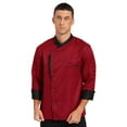 thumbnail image 1 of Lejafay Unisex Men's Chef Jacket Coat Restaurant Kitchen Hotel Home Chef Uniform Burgundy XL, 1 of 7