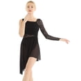 thumbnail image 1 of Lejafay Women Lyrical Dance Costume Single Sleeve Ballet Dance Leotard Black XL, 1 of 7