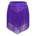 thumbnail image 1 of Lejafay Women's Fringe Mini Skirt Latin Tango Rumba Salsa Cha-Cha Jazz Dancewear Purple S, 1 of 4