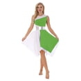 thumbnail image 1 of Lejafay Women's Asymmetrical Praise Dance Tunic Liturgical Worship Dance Dress Light Green XXL, 1 of 7