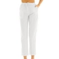 thumbnail image 1 of Lejafay Womens High Waist Medical Nursing Cargo Scrub Pants with Drawstring White S, 1 of 5