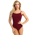 thumbnail image 1 of Lejafay Womens Sleeveless Ballet Dance Leotard Gymnastics Athletic Bodysuit Training Dancewear Burgundy L, 1 of 7