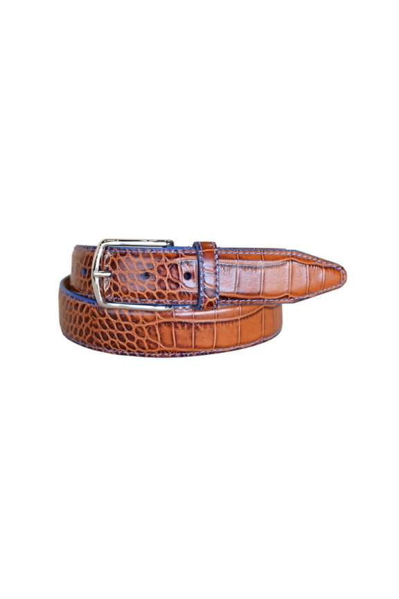 Dress Belt Mens Anzio Calfskin Leather Painted 46 Cognac L-15683