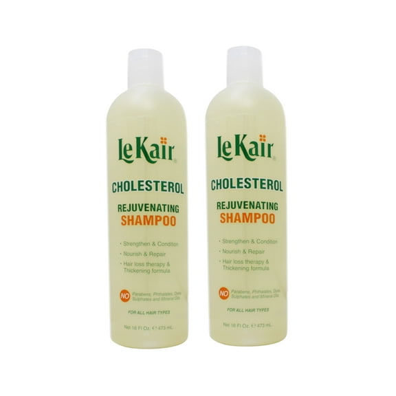 Lekair Cholesterol Rejuvenating Shampoo for All Hair Types, Nourish & Repair, 16 fl.oz - 2 Pack