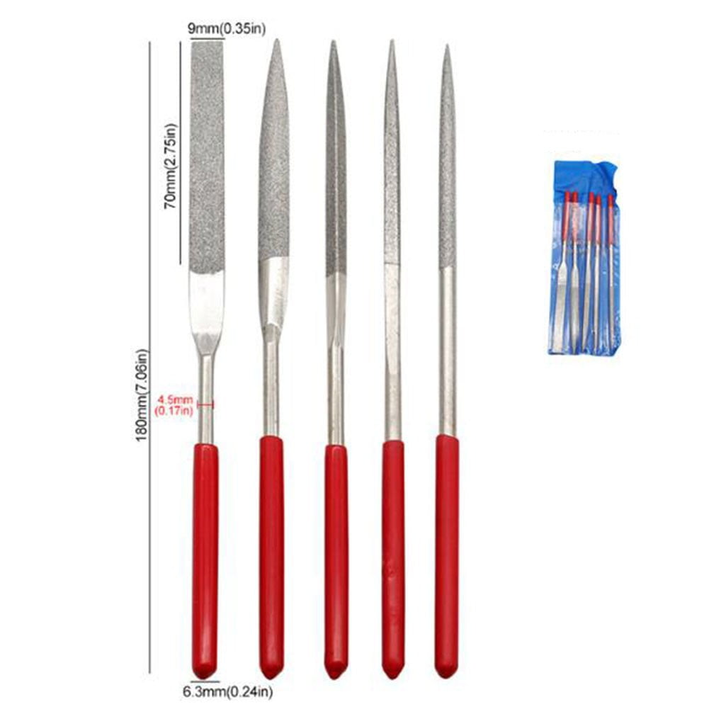 Leke 5pcs Diamond Needle File for Fine Filing Polishing Stone Glass
