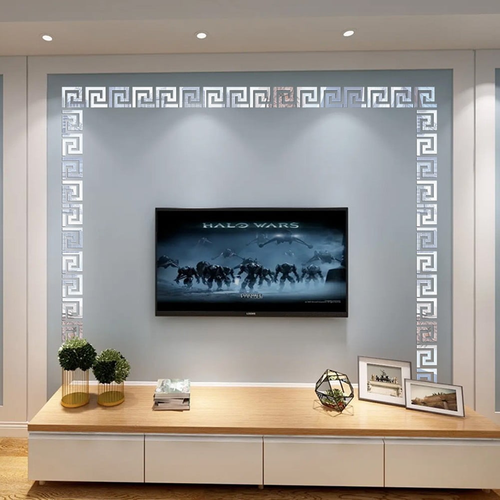 Leke Acrylic wall paste waist line lace self paste mirror frame