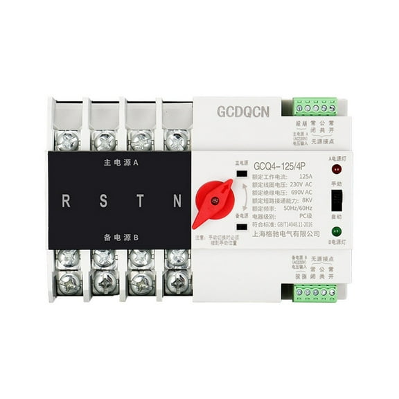 Leke Automatic Transfer Switch Dual Power 4P 125A 50/60Hz Grid to AC Generator