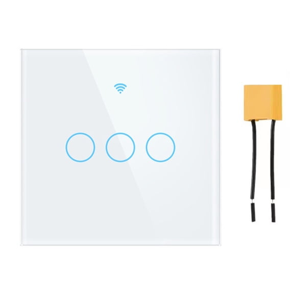 Leke For Tuya Smart Light Switch 3 Gang, WiFi Smart Touch Wall Switch with Capacitor
