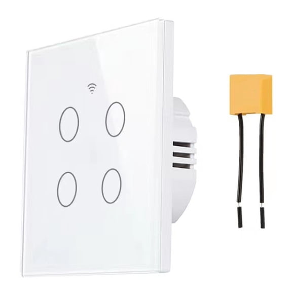 Leke For Tuya Smart Light Switch 4 Gang, WiFi Smart Touch Wall Switch with Capacitor
