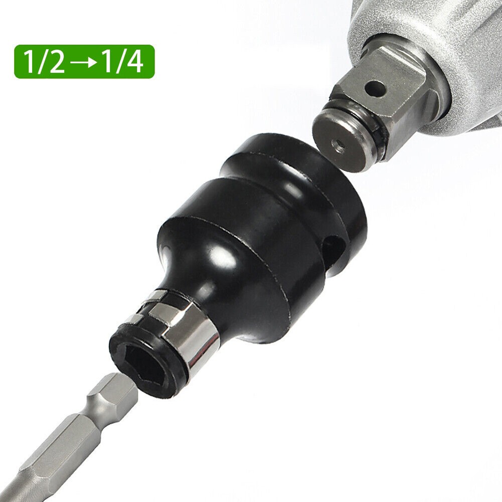 Leke Impact Socket Adapter 1/2 to 1/4 1/4 3/8 Square Nut Quick Wrench