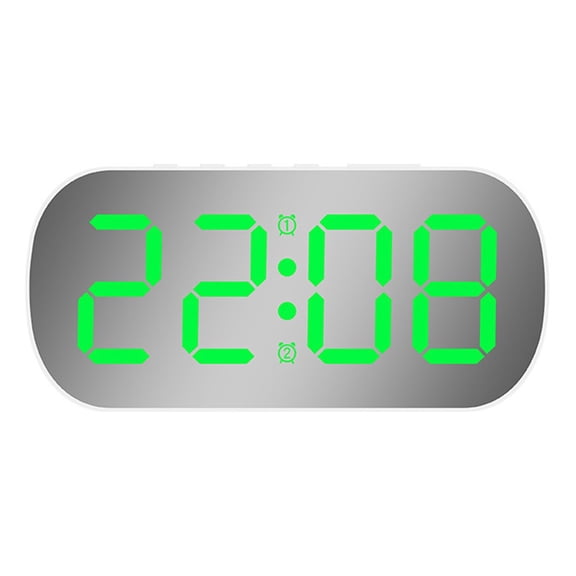 Leke LED Mirror Digital-Alarm Clock Adjustable Brightness For Bedroom Office Desktop