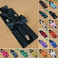 thumbnail image 1 of Leke Men Matching Suspenders Braces&Bow Tie Combo Sets Fancy Costume, 1 of 10