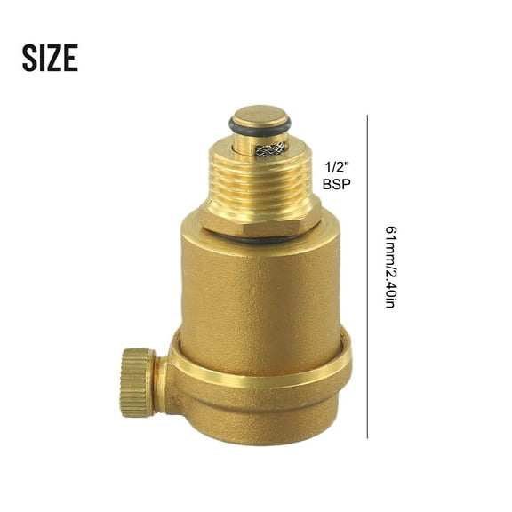 Leke Repair Tools Home Renovation Bleed Valve Pressure Release 61mm Air Vent Automatic Brass Water Heater 1/2\"