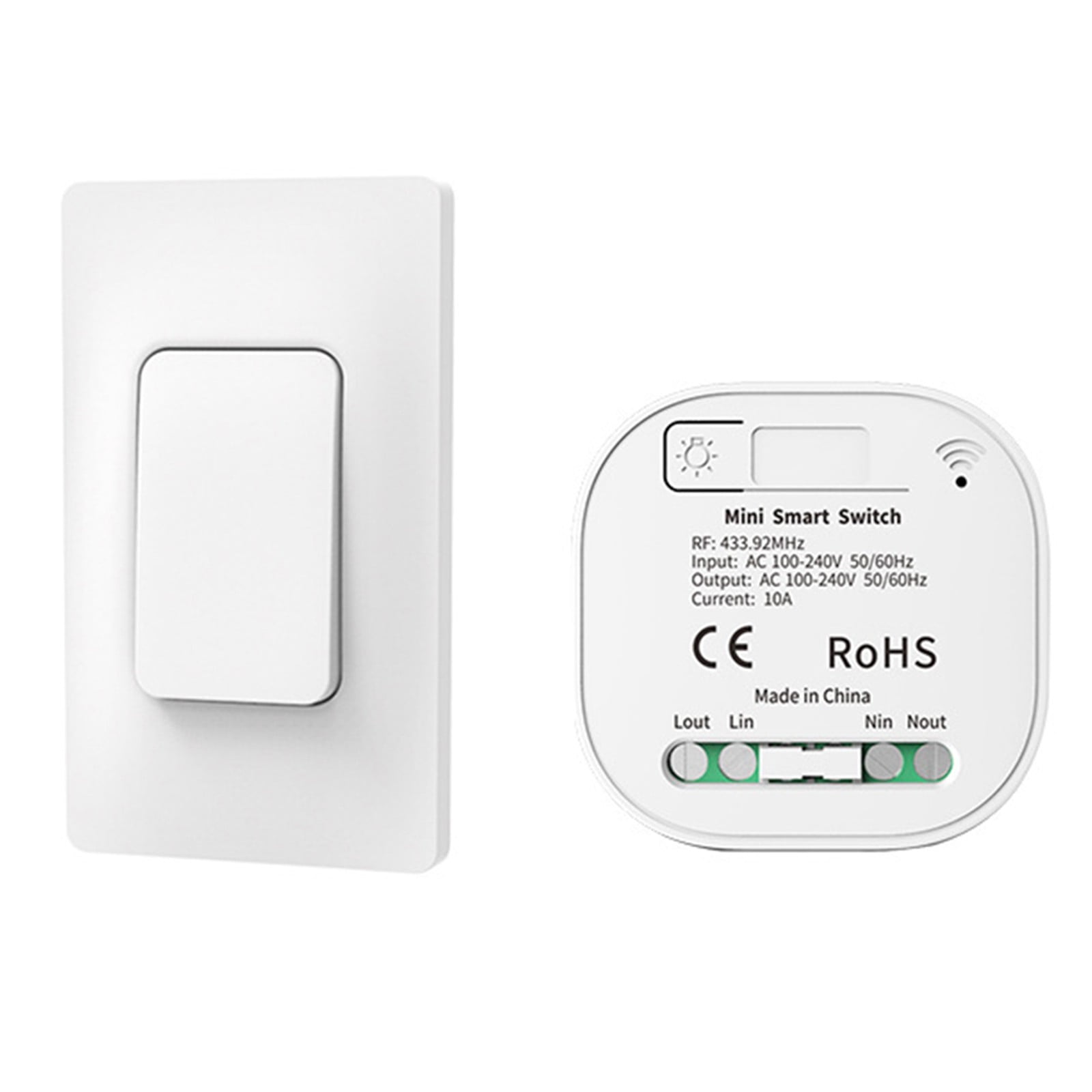 Leke SelfPowered Wireless Light Switch and Receiver Kit, No battery