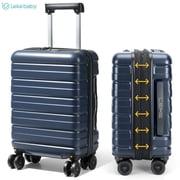 Lekebaby 18 Inch Hardside Carry on Luggage, Airline Approved Luggage with TSA Lock & Detachable Spinner Wheels, Lightweight ABS Suitcase, Blue