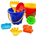 thumbnail image 1 of Lekihaqq 1 Packs Beach Sand Castle Building Kit with Bucket Shovel Rake Watering Can for Outdoor Sandbox Pool Party Fun Activity, 1 of 5