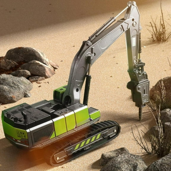 Lekihaqq 1 Packs Construction Vehicle Toy Set, Push & Go Excavator Truck with Realistic Drill Arm, STEM Learning Building Toy for Hands-On Play, Interactive Educational Engineering Gift for Toddlers