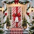 thumbnail image 1 of Lekihaqq 1 Packs Festive Holiday Door Curtain with Elegant Bow Design - Premium Polyester Fabric, Easy to Hang, Perfect for Wall and Door Decor, Ideal for Christmas Party Supplies, 1 of 9