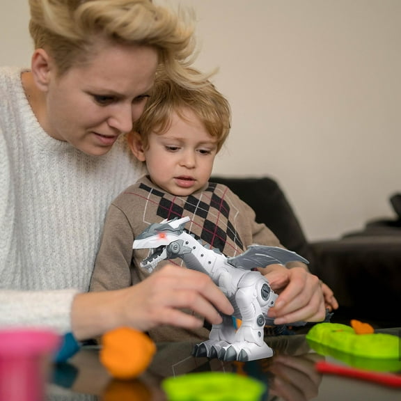 Lekihaqq 1 Packs Interactive Remote Control Dinosaur Toy with Realistic Sounds, Detachable Tail, STEM Educational Robot for , Electronic Pet with Movable Joints, Learning Play Gift