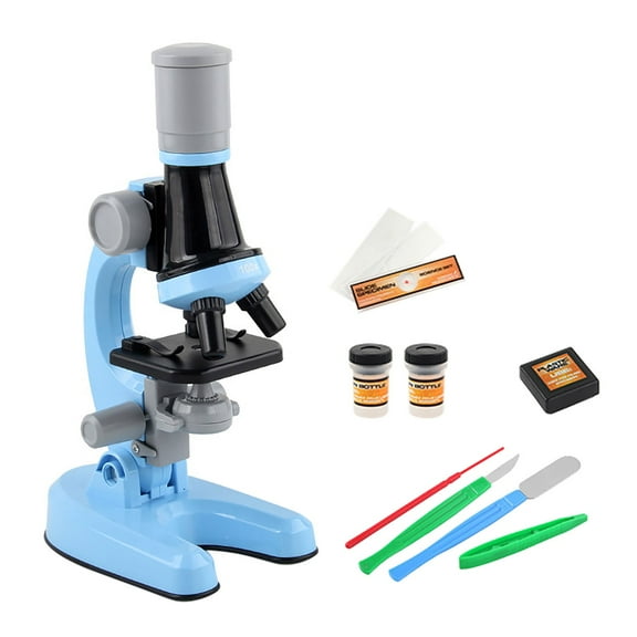 Lekihaqq 1 Packs Microscope Science Kit with 100X-1200X Magnification, LED Illumination, Beginner Lab Set for Educational STEM Discovery Exploration