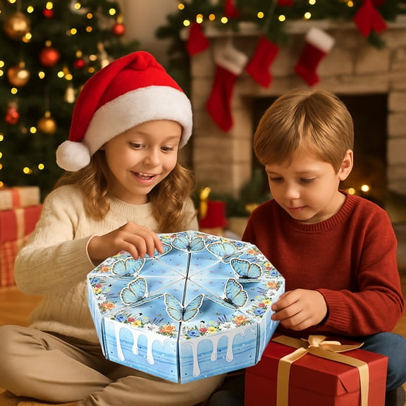 Lekihaqq 2 Packs Butterfly Triangle Cake Boxes for Birthday Party Favors, Decorative Treat Packaging with Sweet Themed Design, Bulk Gift Bags for Special Events and Celebrations