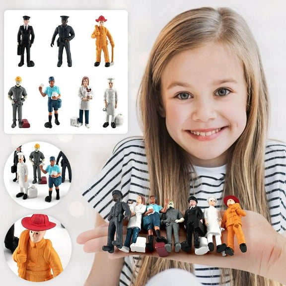 Lekihaqq 2 Packs Professional Career Figurines Set, Hand-Painted PVC Collectible Statues, Desktop Office Decor, Educational Occupation Model, Gift for Teachers Students