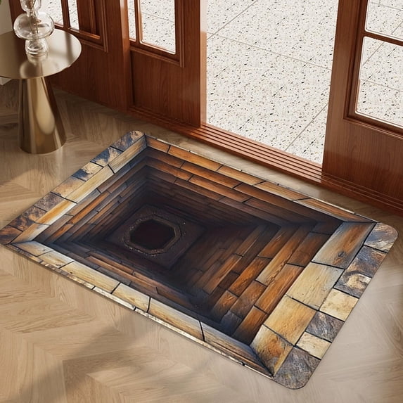 Lekihaqq 3 Packs 3D Carpet Stereoscopic Visual Effect Entrance Mat Absorbent Non-Slip Floor Rug for Home Kitchen Bathroom Indoor Outdoor Waterproof Durable Washable