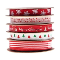 Lekihaqq 3 Packs Christmas Ribbons Bulk 25 Yards Holiday Craft Ribbon Set - Printed Grosgrain Organza Satin Fabric Ribbon for Gift Wrapping Bows DIY Decorations Party Supplies