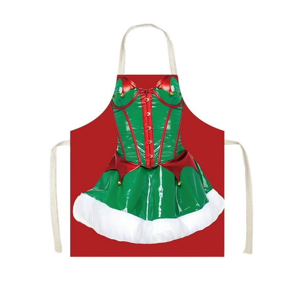 Lekihaqq Christmas Aprons for Adults, Funny Christmas Elf Apron, Christmas Kitchen Baking Apron Costume Accessories, Xmas Gag Gifts for Cooking, Baking, BBQ