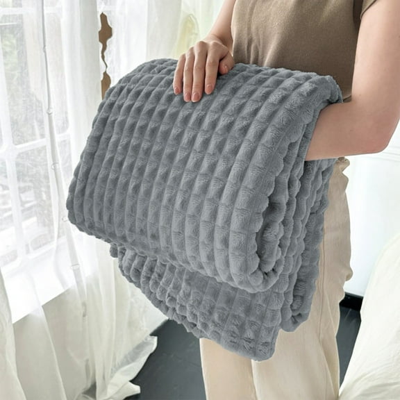 Lekihaqq Super Soft Heavyweight Fleece Throw Blanket, Ultra Plush Cozy Warm Fluffy Blanket for Couch, Bed, Sofa, Home Decor, Luxury Thick Blanket for Adults, Giftable Blanket