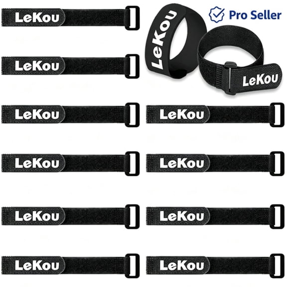 Lekou 12pack x 8" Adjustable Cord Organizer Reusable Cable Ties Loop