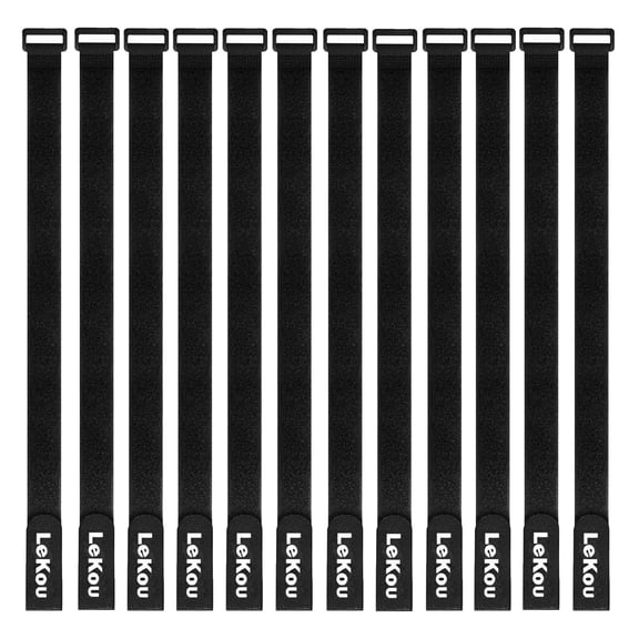 Lekou Cable Ties Hook And Loop Straps Adjustable Cord Organizer Zip Ties 12 Pack
