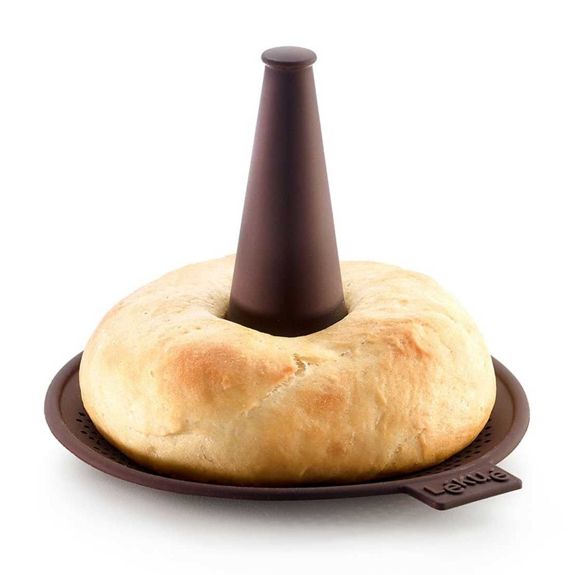 Lekue Bagel Maker with 6 Individual Bagel Molds, Brown