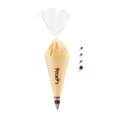 thumbnail image 1 of Lekue Reusable Piping Bag Set with 3 Tips, Silicone and Stainless Steel, White, 1 of 8