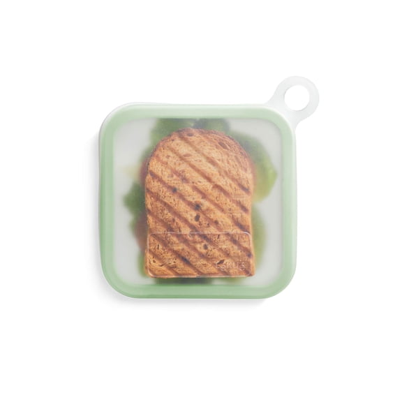 Lekue Reusable Sandwich case, 7.1 x 7.1 x 1.8 inches, frost & mint