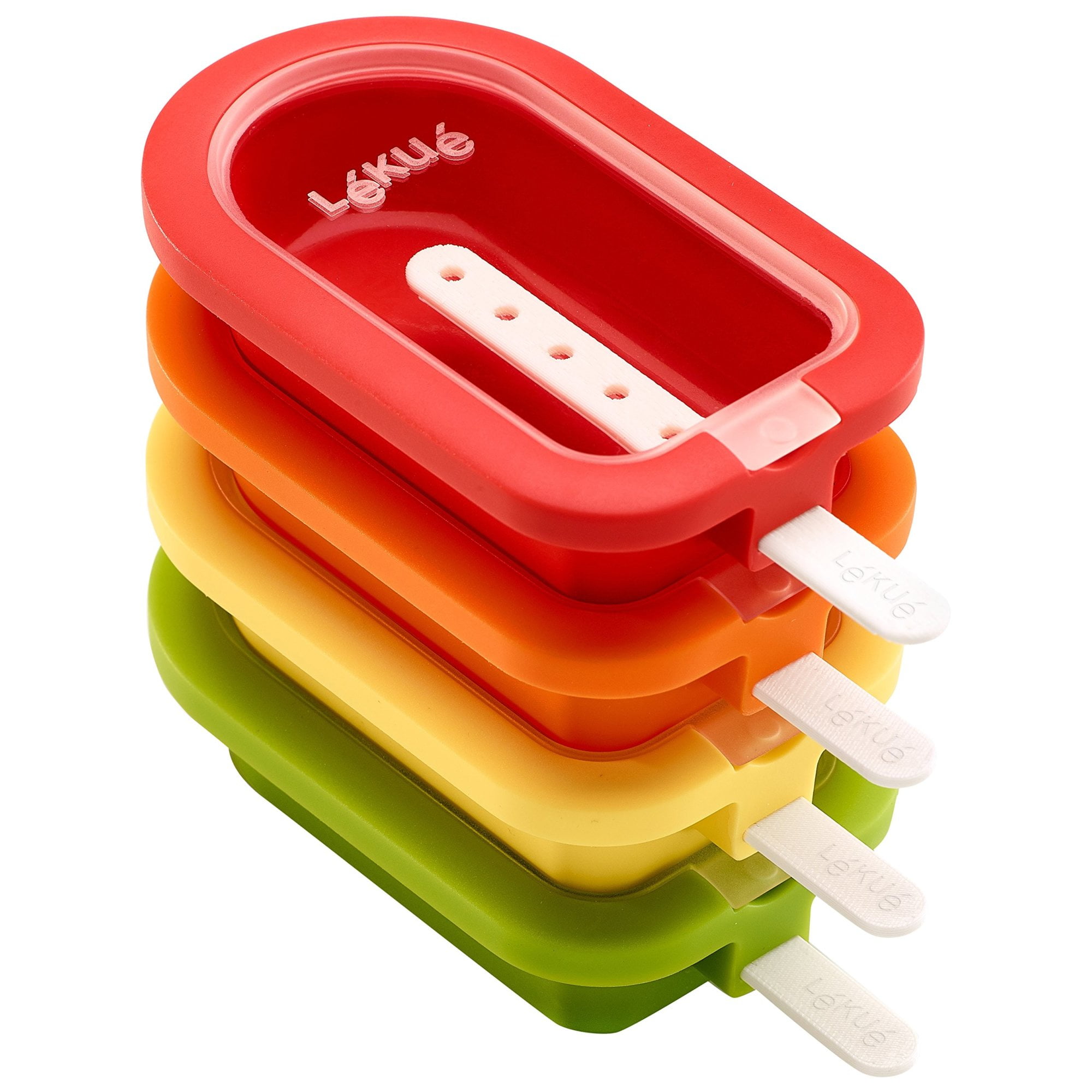 Lekue Stackable Multicolor Silicone Ice Lollipop Molds, Set of 4