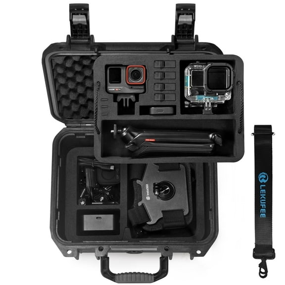 Lekufee Portable Waterproof Hard Case for Insta360 Ace Pro 2,Ace Pro,Ace Camera and More Accessories(Case Only)(Includes Shoulder Strap)