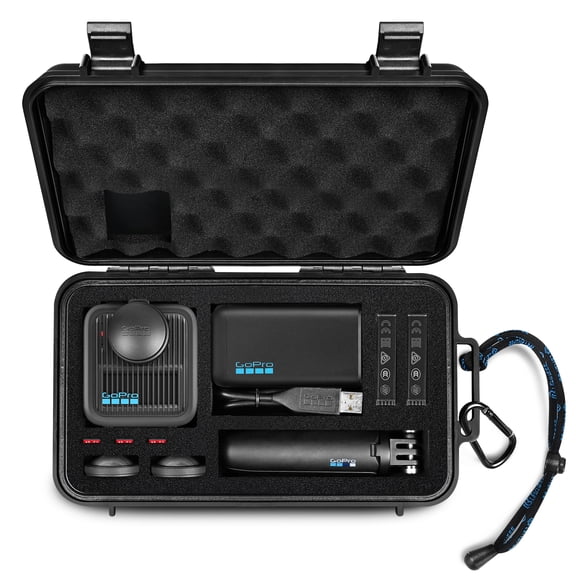 Lekufee Travel Waterproof Hard Case for GoPro MAX 2, Action Camera, Battery, Dual Battery Charger and Accessories - Black(Bag & Case Only)