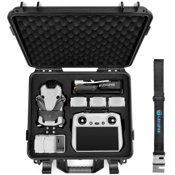 Lekufee Waterproof Hard Carrying Case for DJI Mini 4 Pro/Mini 4/Mini 3 Pro/Mini 3 Drone and DJI RC 2/RC/RC N2/RC N1 Remote Controller and Accessories(Case Only)