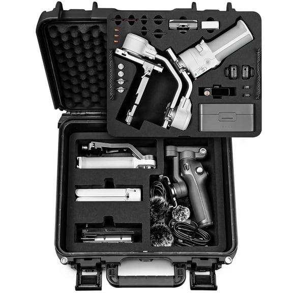 Lekufee Waterproof Hard Carrying Case for DJI RS 4 Mini, Combo, Gimbal Stabilizer, DJI Mic 3/2/Mic Mini, and More Accessories(Case Only)