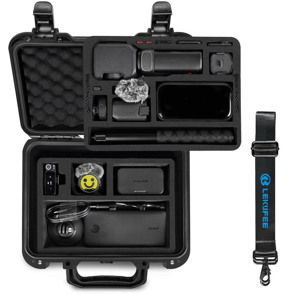 Lekufee Waterproof Hard Carrying Case for Insta360 Luna Ultra,Creator Bundle,Mic Pro and More Accessories