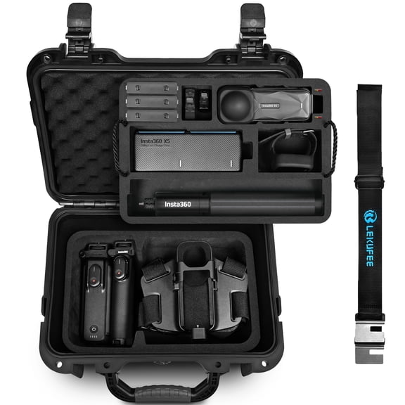 Lekufee Waterproof Hard Case for Insta360 X5, Insta360 X4 / X3 Standard Bundle, Starter Bundle, Essentials Bundle, Motorcycle Bundle, and More Accessories(Case Only)