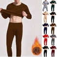 thumbnail image 1 of LEKWK Thermal Underwear for Men Fleece Lined Long Johns Long Sleeve Thermal Shirt and Stretch Leggings Warm Base Layer Cold Winter Wear Coffee XS, 1 of 8