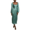 thumbnail image 1 of Lela Rose womens  Draped Midi Dress, 8, Green, 1 of 3