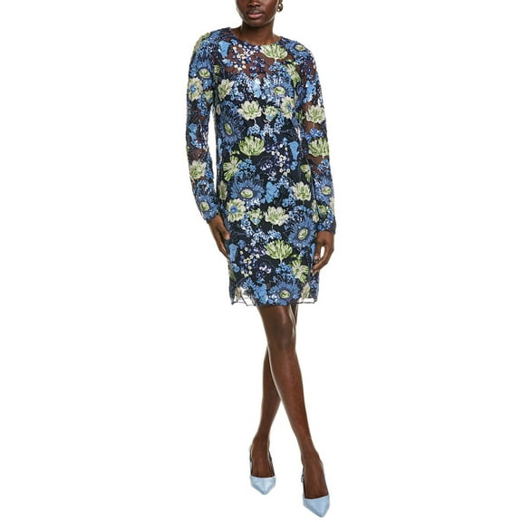 Lela Rose womens  Mini Dress, 0, Blue