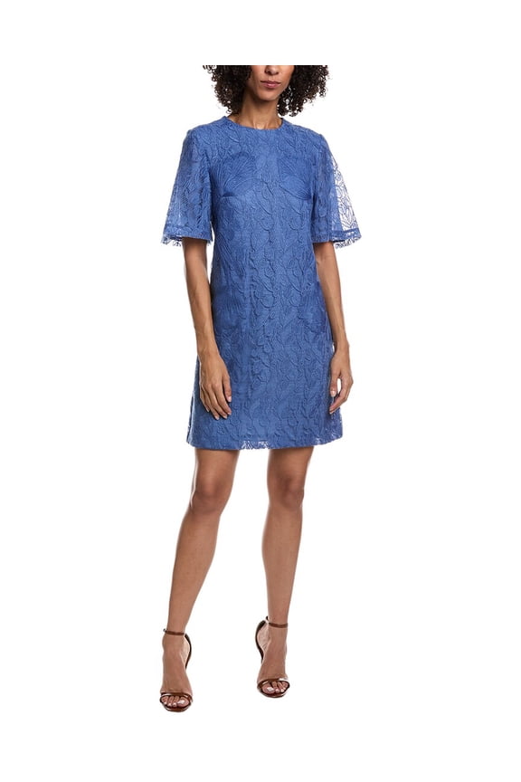 womens Rachel Tulip Lace Tunic Dress, 0, Blue