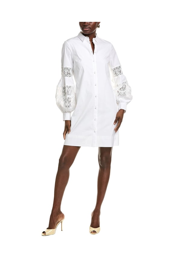 womens  Shirt Dress, 6, White