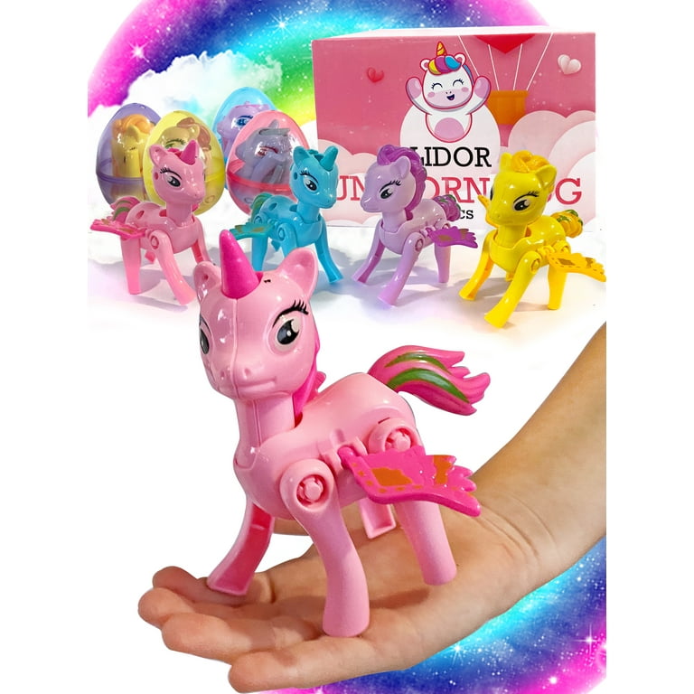 Lelaffet Easter Unicorns Surprise Eggs with Toys Inside Easter Basket Stuff Stocking Stuffers Gifts for Girls and Boys Unicorn Pack of 4 Walmart