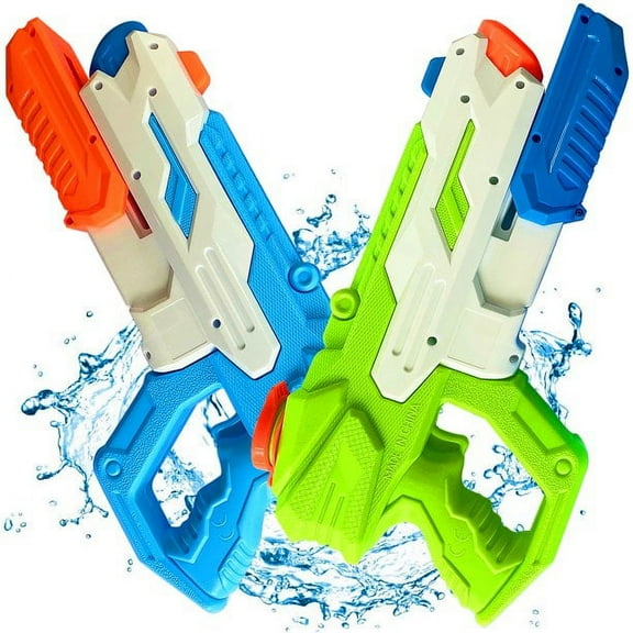 Lelaffet Super Water Gun Soaker Blue Squirt Pool Shooters Beach Blaster Toys for Outdoor Activity 2 Pack