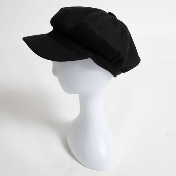Lelaffet Women's Baker Boy Newsboy Cap for Women Warm Slouchy Hat Tweed Cabbie Cute Hats for Girls Black